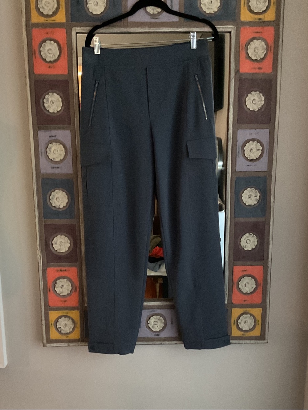 Athleta Blue Straight-Leg Cargo Pants